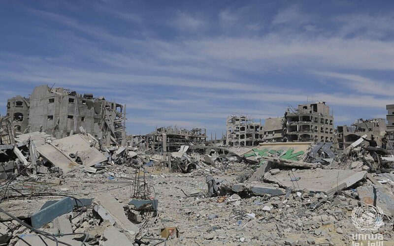 Destrucción en el campo de refugiados de Jabalia, Gaza