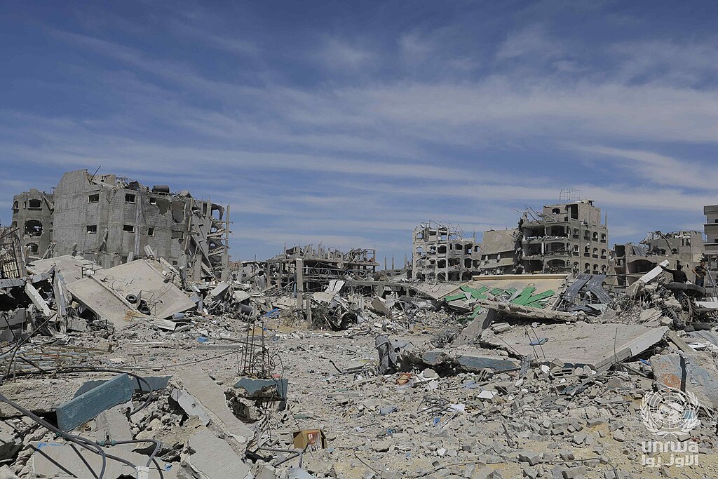 Destrucción en el campo de refugiados de Jabalia, Gaza