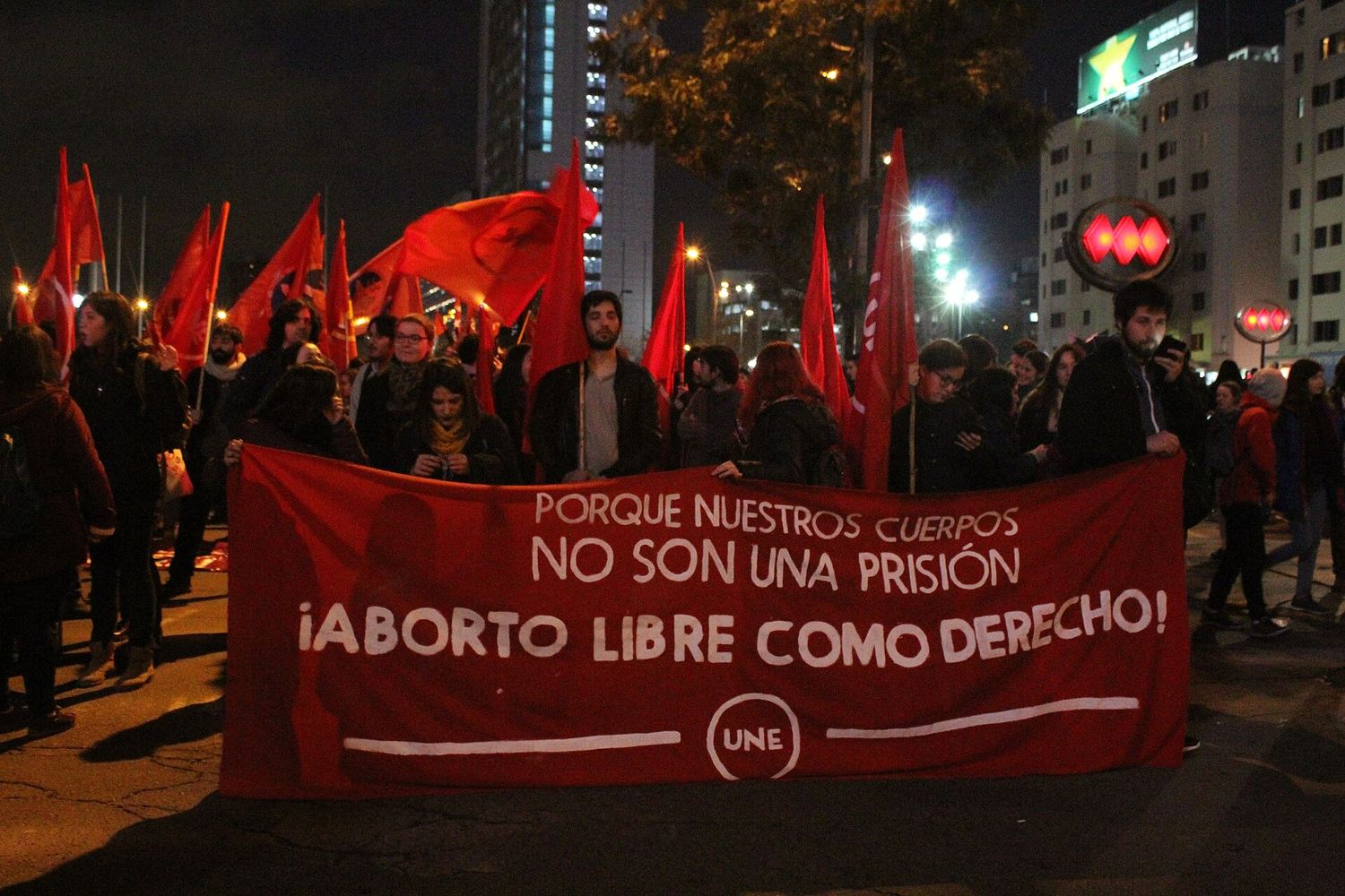 Marcha por el aborto libre en Santiago