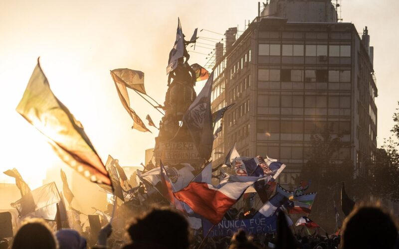 Plaza de la Dignidad al atardecer, noviembre de 2019