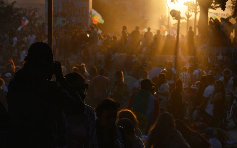Protesta en Plaza de la Dignidad, diciembre de 2019