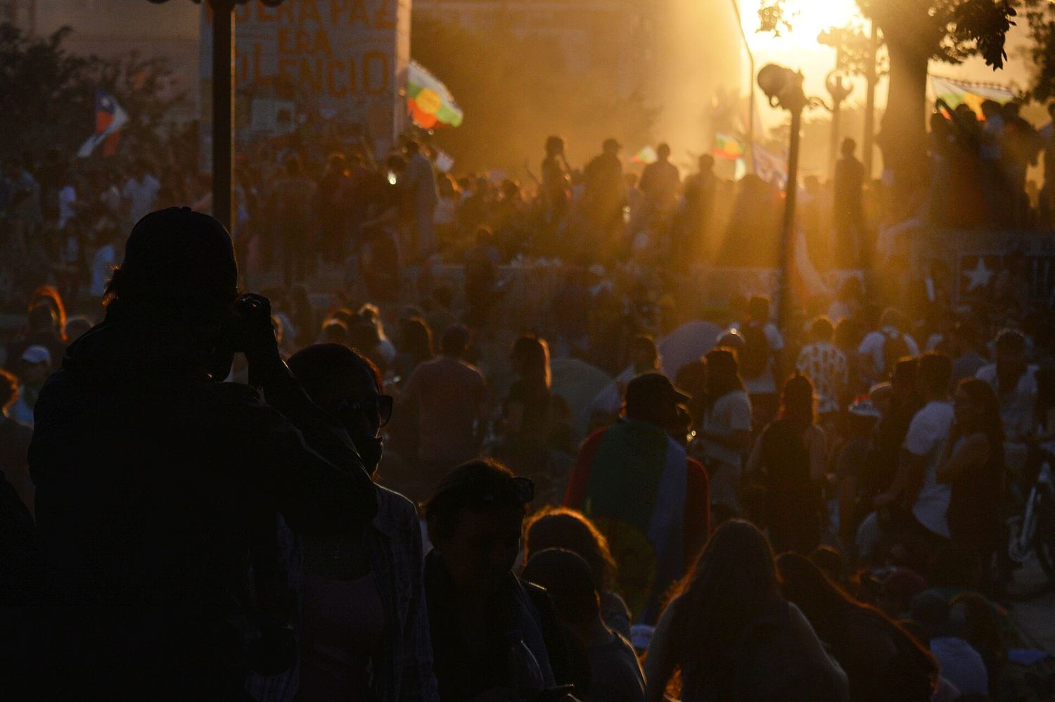 Protesta en Plaza de la Dignidad, diciembre de 2019